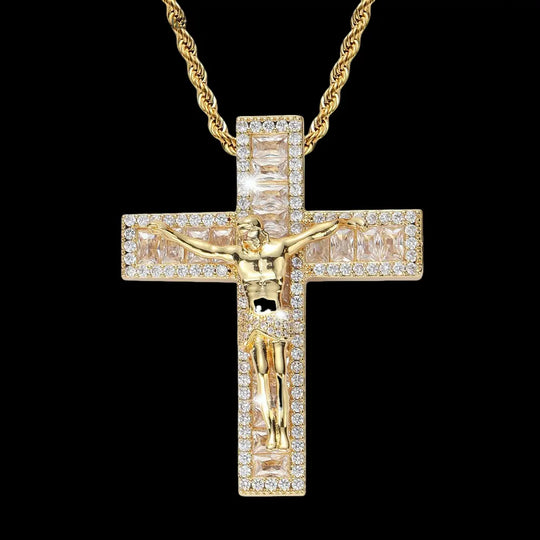 Iced Out Jesus Cross Pendant BigBagBling