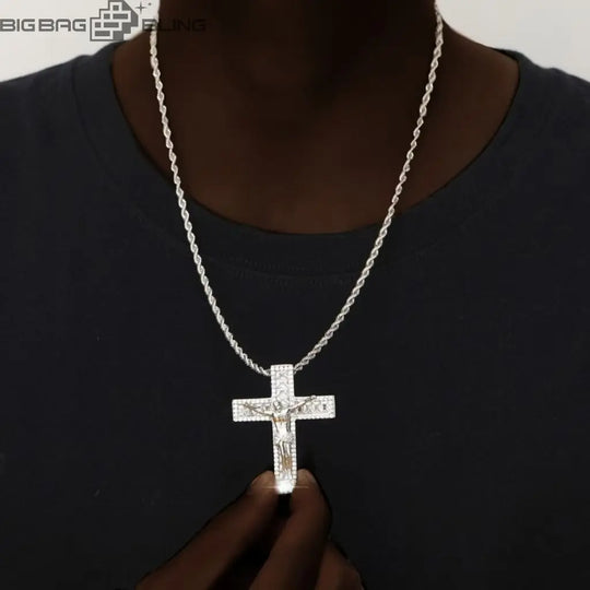 Iced Out Jesus Cross Pendant BigBagBling