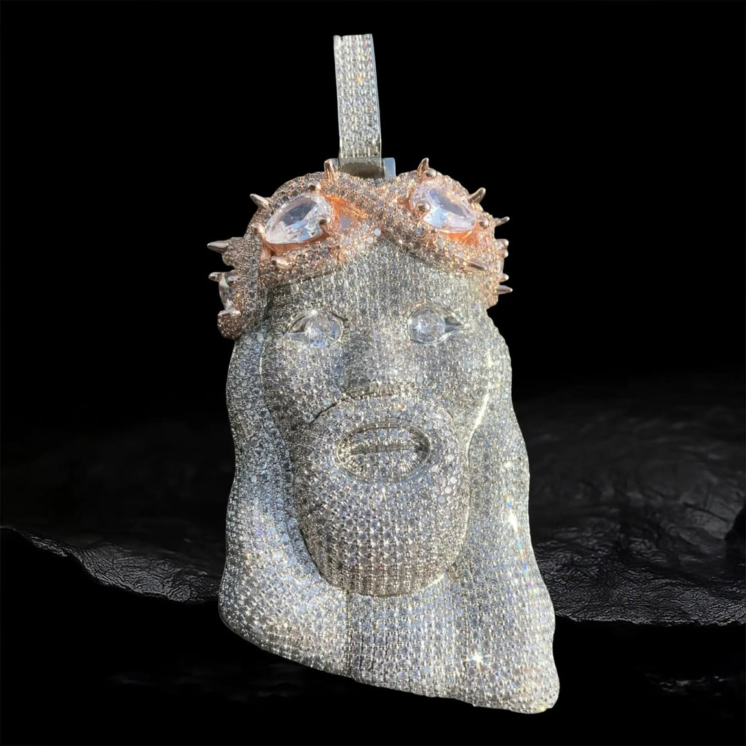 Iced Out Jesus Head  Pendant BigBagBling