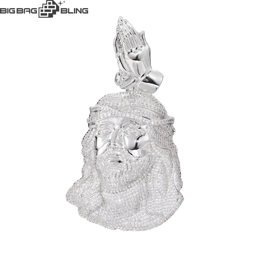 Iced Out Praying Jesus Pendant BigBagBling