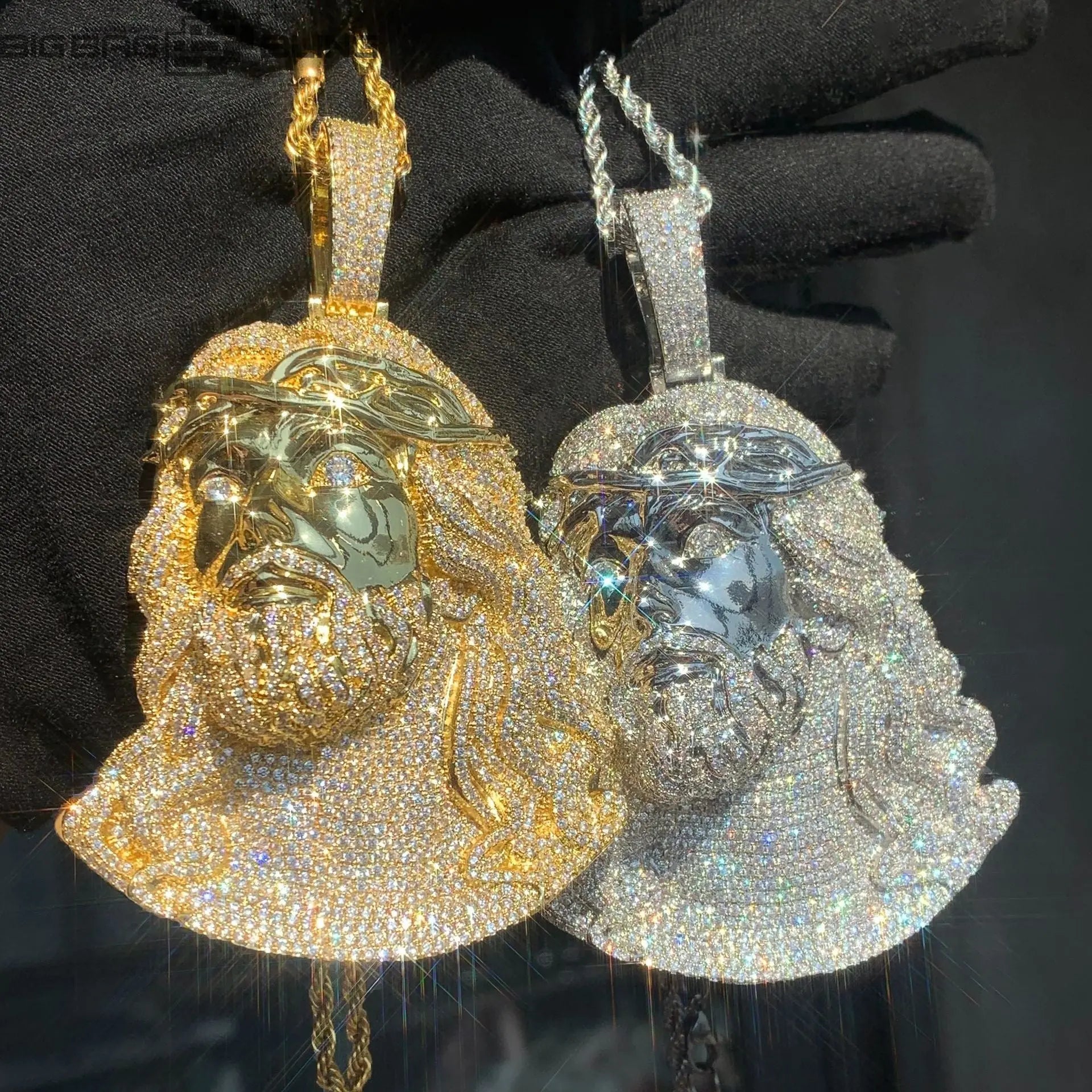 Iced Out Jesus head Pendant BigBagBling