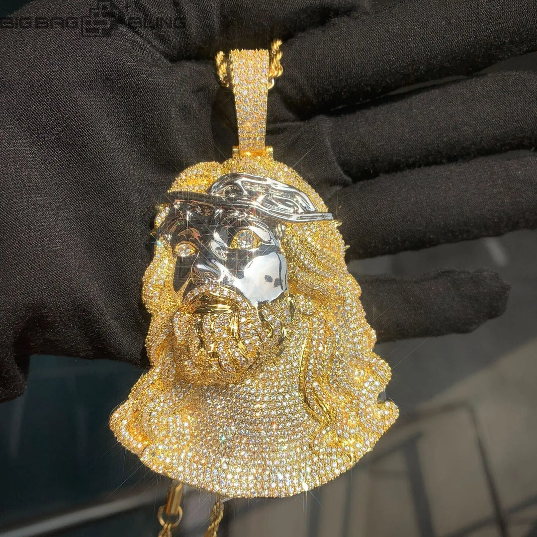 Iced Out Jesus head Pendant BigBagBling