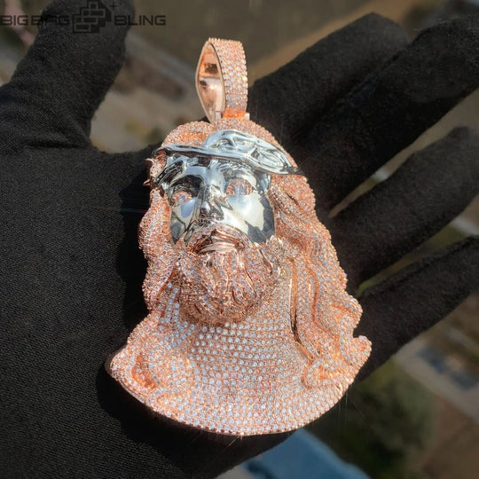 Iced Out Jesus head Pendant BigBagBling