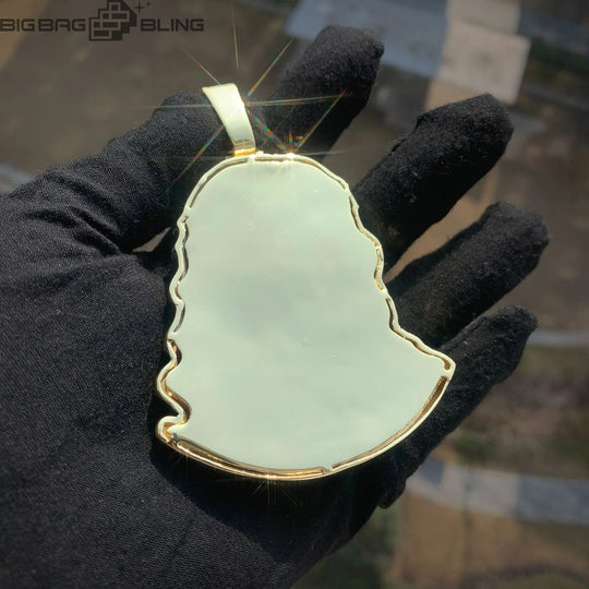 Iced Out Jesus head Pendant BigBagBling