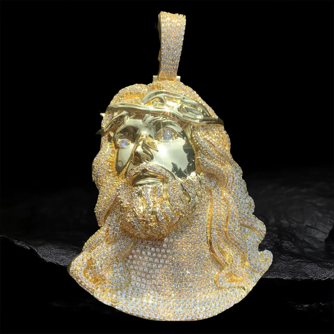 Iced Out Jesus head Pendant BigBagBling