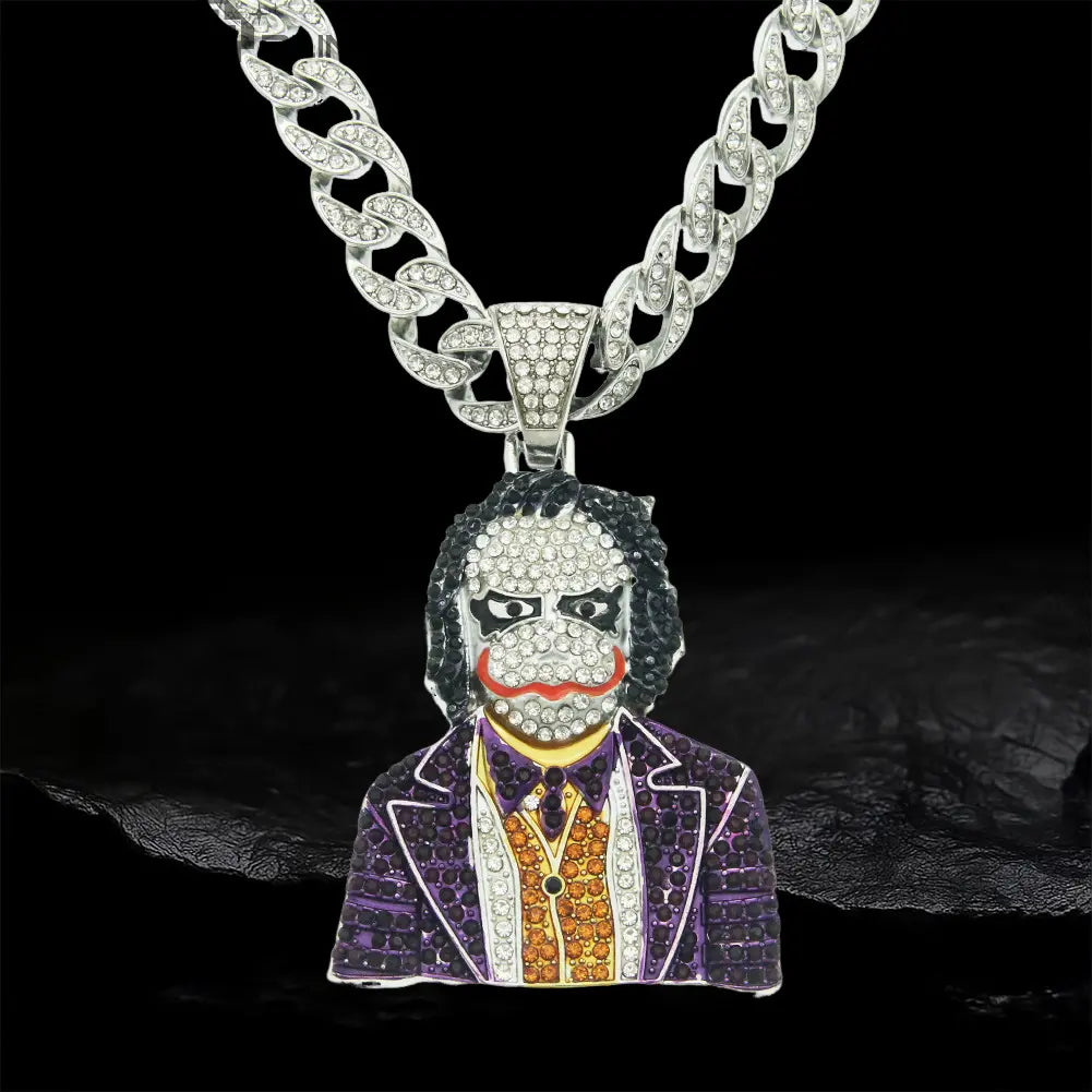 Iced Out Joker Half-Body 2  Pendant BigBagBling