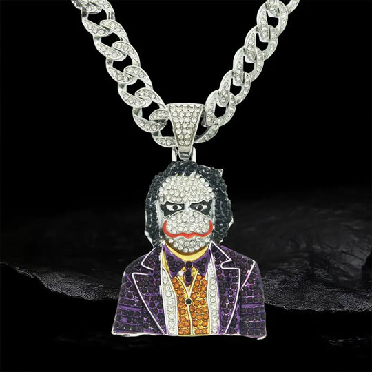 Iced Out Joker Half-Body 2  Pendant BigBagBling