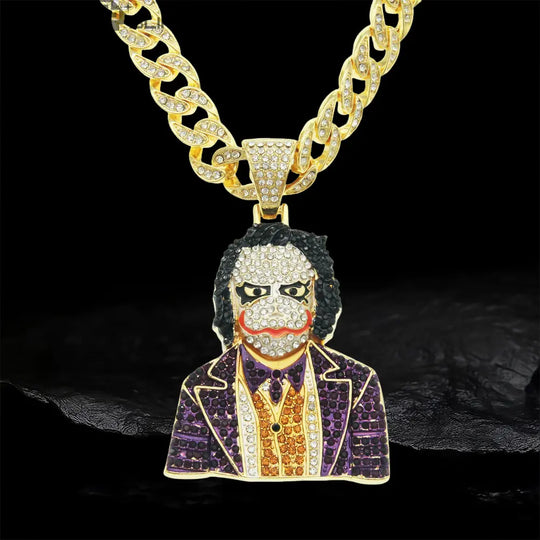 Iced Out Joker Half-Body 2  Pendant BigBagBling