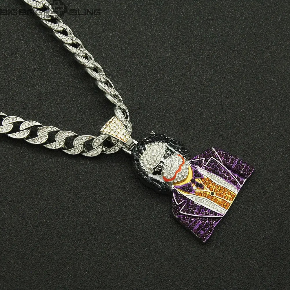 Iced Out Joker Half-Body 2  Pendant BigBagBling