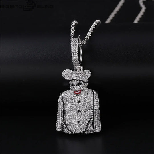 Iced Out Joker Half-Body Pendant BigBagBling
