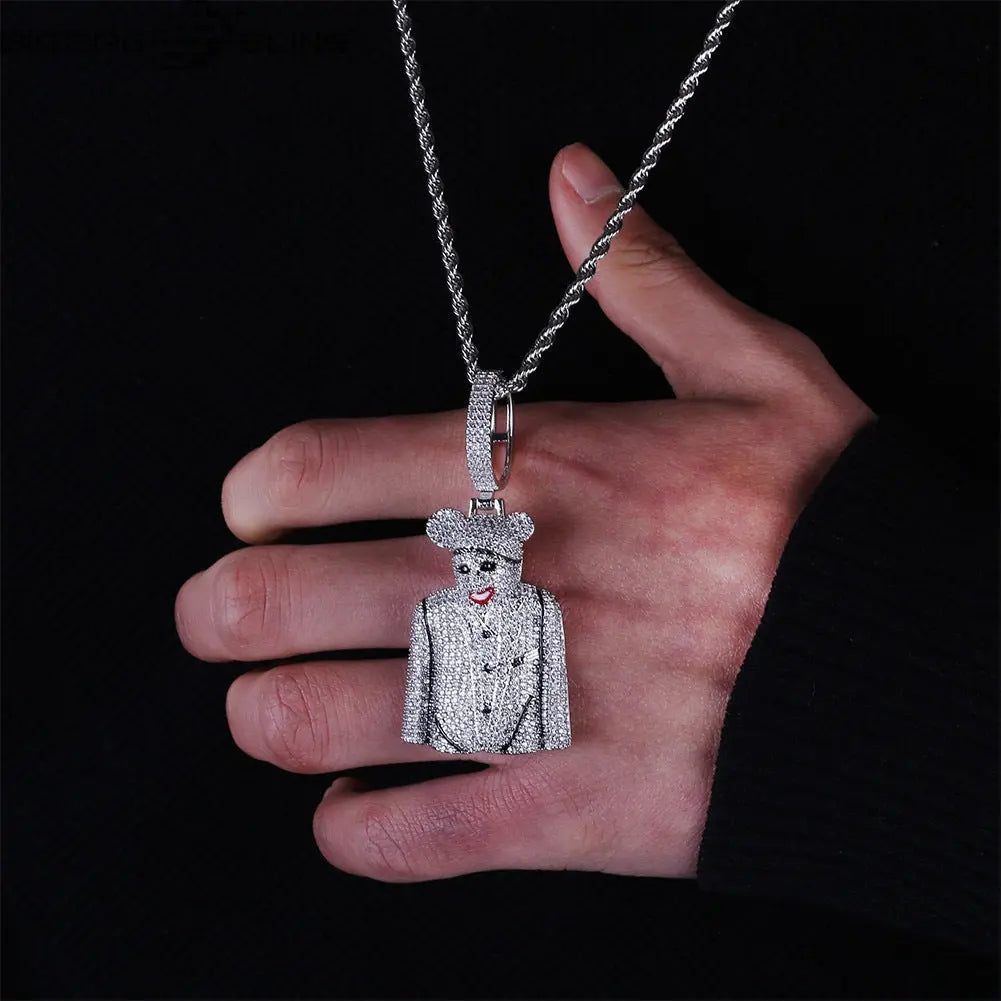 Iced Out Joker Half-Body Pendant BigBagBling