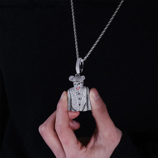 Iced Out Joker Half-Body Pendant BigBagBling