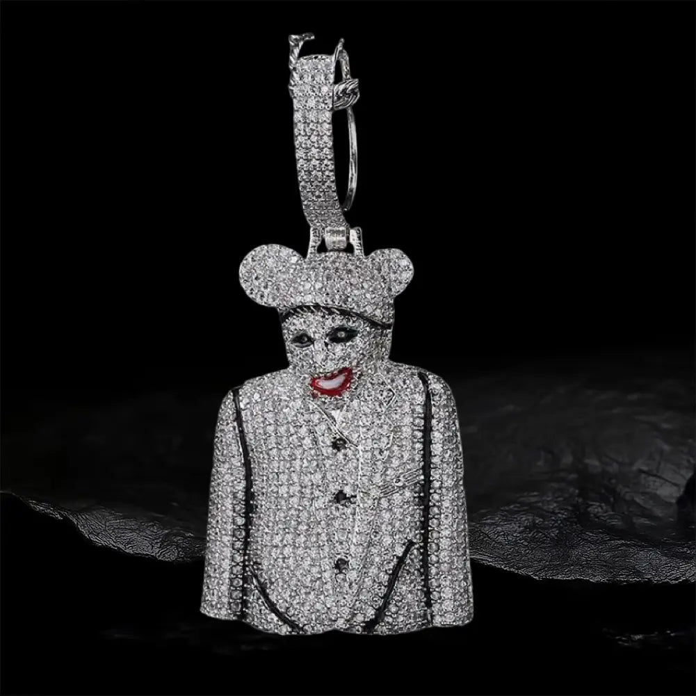 Iced Out Joker Half-Body Pendant BigBagBling