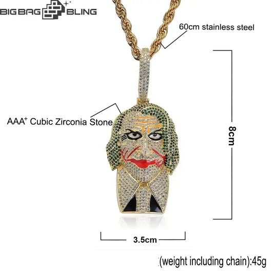 Iced Out Joker Pendant BigBagBling