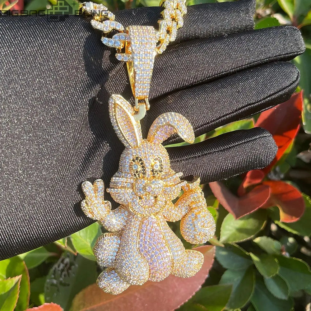 Iced Out Little rabbit Pendant BigBagBling