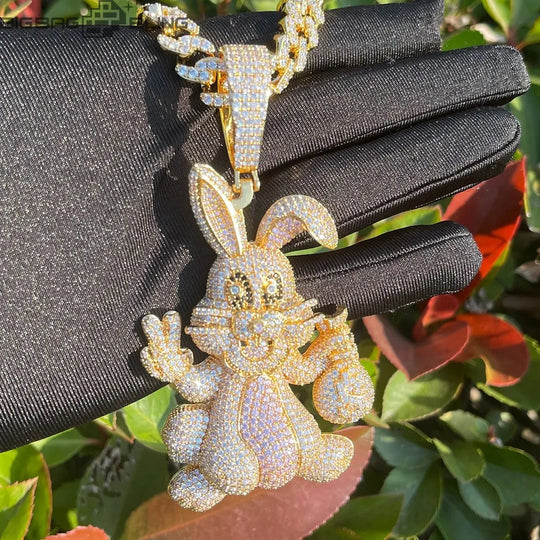 Iced Out Little rabbit Pendant BigBagBling