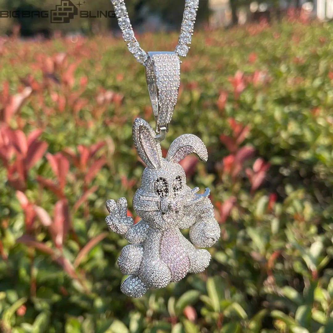 Iced Out Little rabbit Pendant BigBagBling
