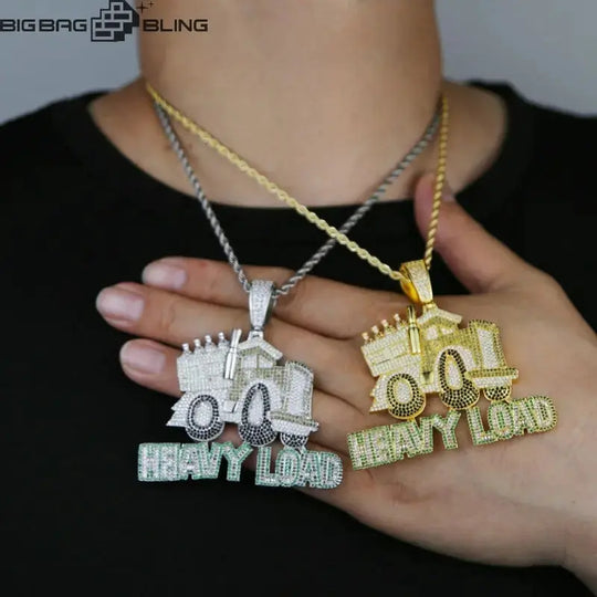Iced Out Cartoon card Pendant BigBagBling