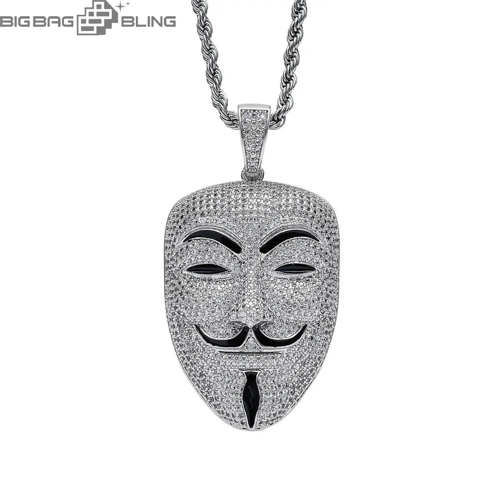 Iced Out Mask headshot Pendant BigBagBling
