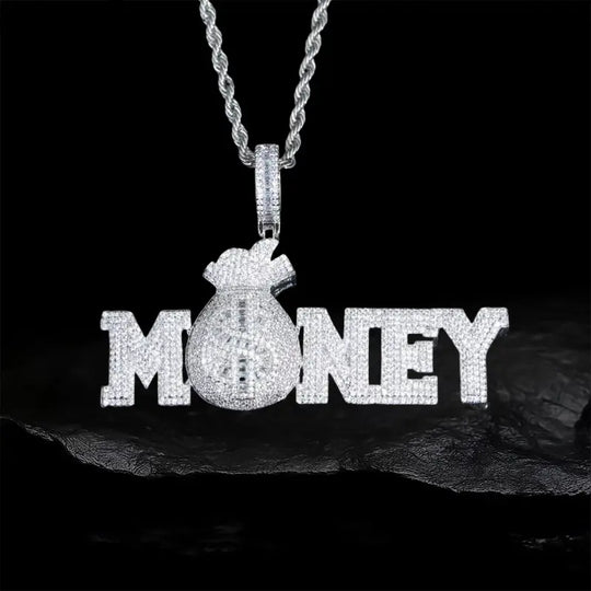 Iced Out Money Bag Pendant BigBagBling