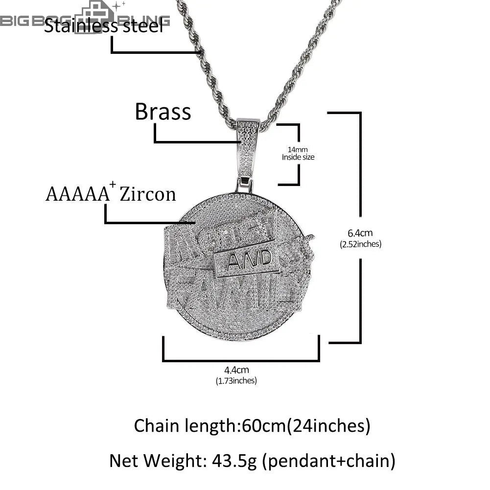 Iced Out Money & Family Pendant BigBagBling