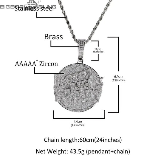 Iced Out Money & Family Pendant BigBagBling