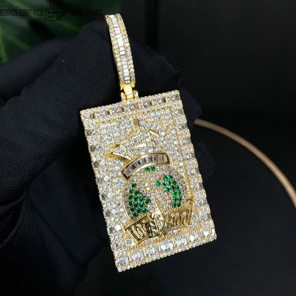Iced Out Money bag Pendant BigBagBling