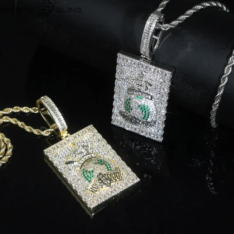 Iced Out Money bag Pendant BigBagBling
