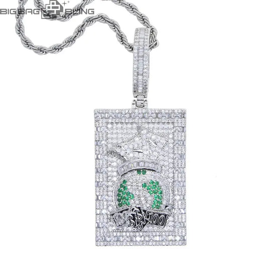 Iced Out Money bag Pendant BigBagBling