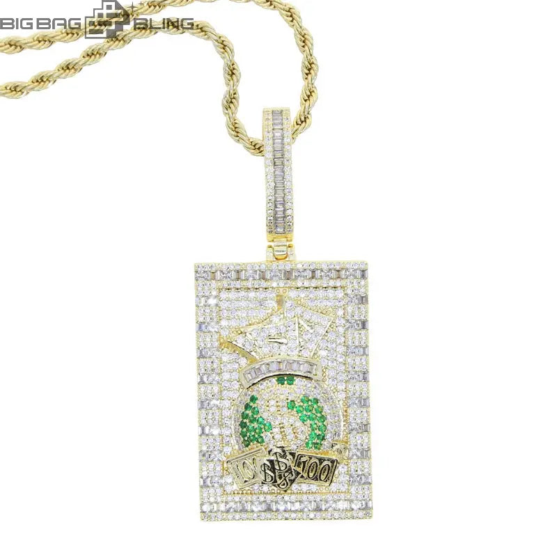Iced Out Money bag Pendant BigBagBling