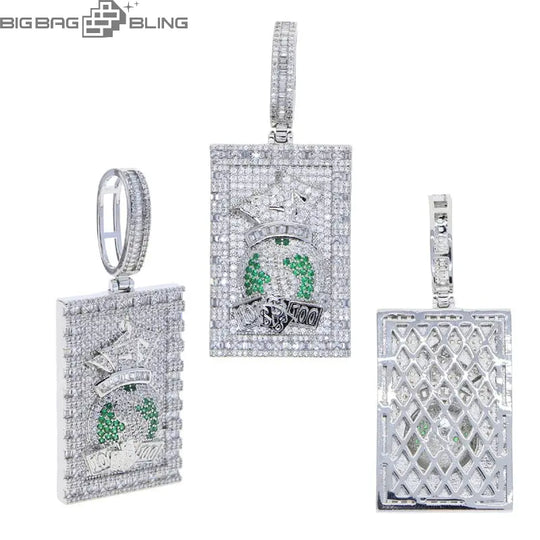 Iced Out Money bag Pendant BigBagBling