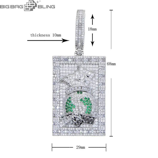 Iced Out Money bag Pendant BigBagBling