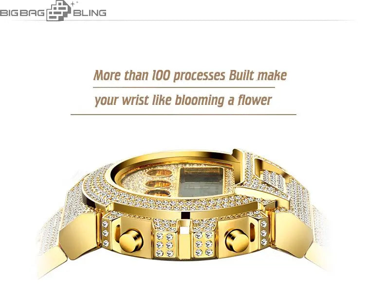 Iced Out Multifunctional Digital Quartz Watch BigBagBling