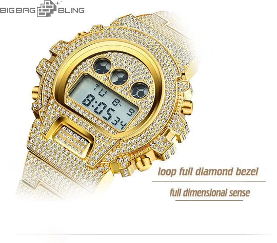 Iced Out Multifunctional Digital Quartz Watch BigBagBling