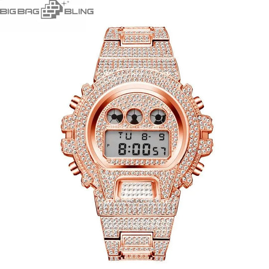 Iced Out Multifunctional Digital Quartz Watch BigBagBling