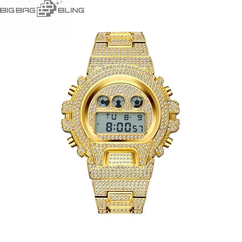 Iced Out Multifunctional Digital Quartz Watch BigBagBling