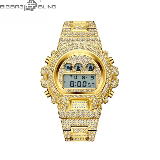 Iced Out Multifunctional Digital Quartz Watch BigBagBling