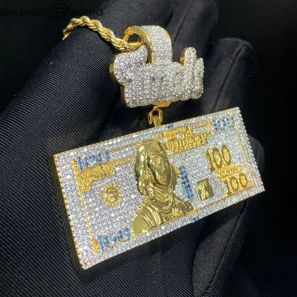 Iced Out New US dollar Pendant BigBagBling