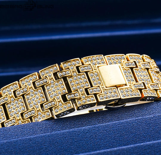 Iced Out Number Dial With Calendar Quartz Watch BigBagBling