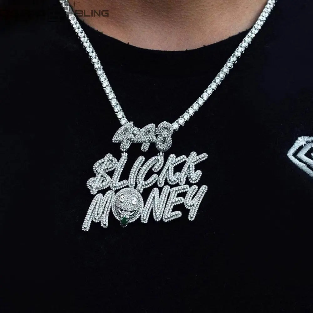 Iced Out Numbers and letters Pendant BigBagBling