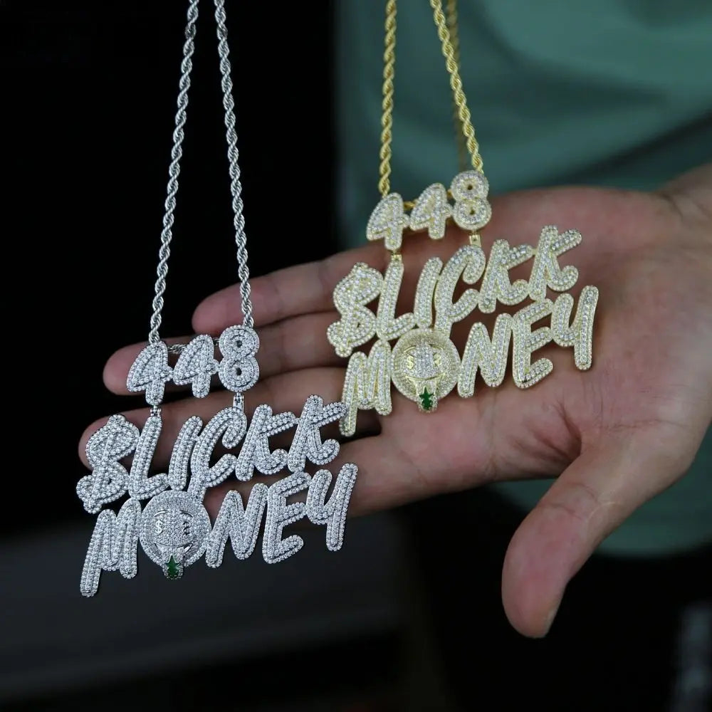 Iced Out Numbers and letters Pendant BigBagBling