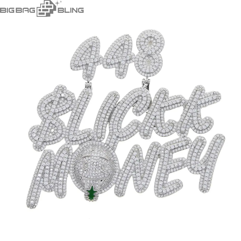 Iced Out Numbers and letters Pendant BigBagBling