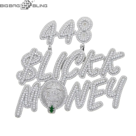 Iced Out Numbers and letters Pendant BigBagBling