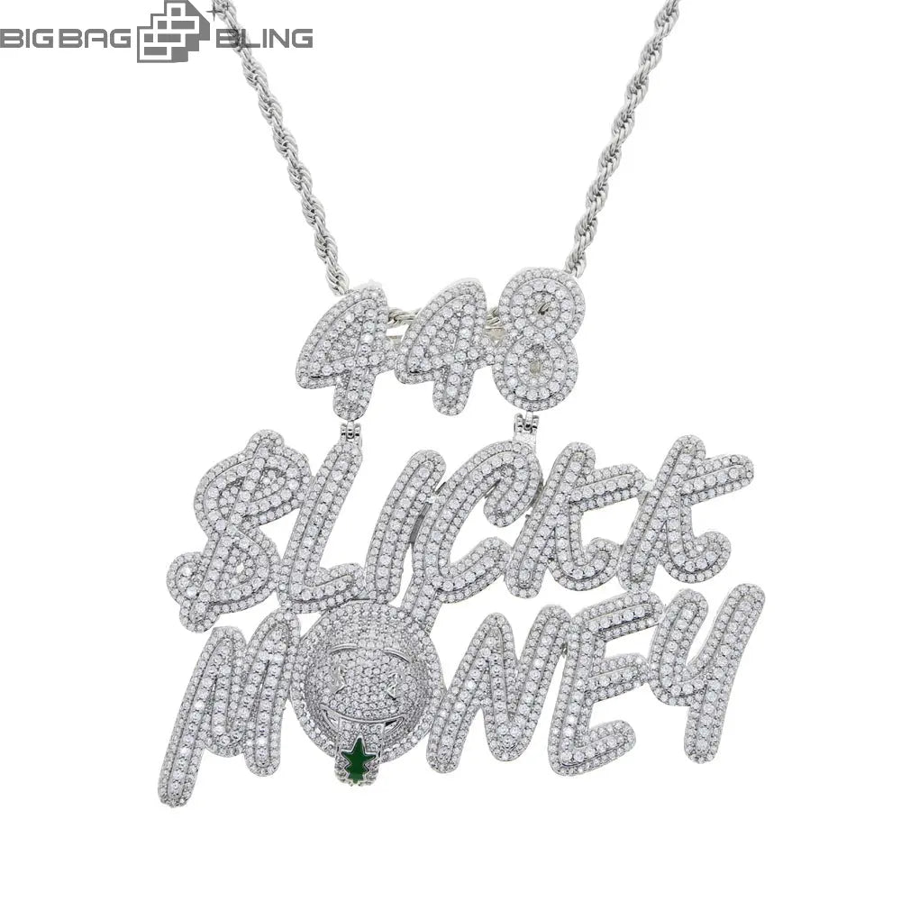 Iced Out Numbers and letters Pendant BigBagBling