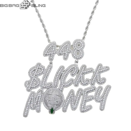 Iced Out Numbers and letters Pendant BigBagBling