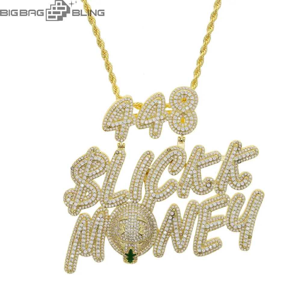 Iced Out Numbers and letters Pendant BigBagBling