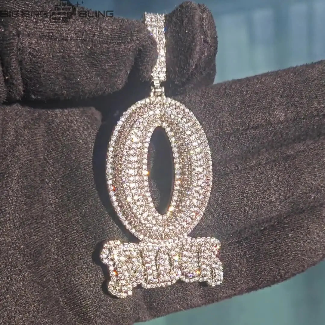 Iced Out O-shaped block Pendant BigBagBling