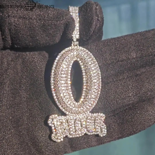 Iced Out O-shaped block Pendant BigBagBling