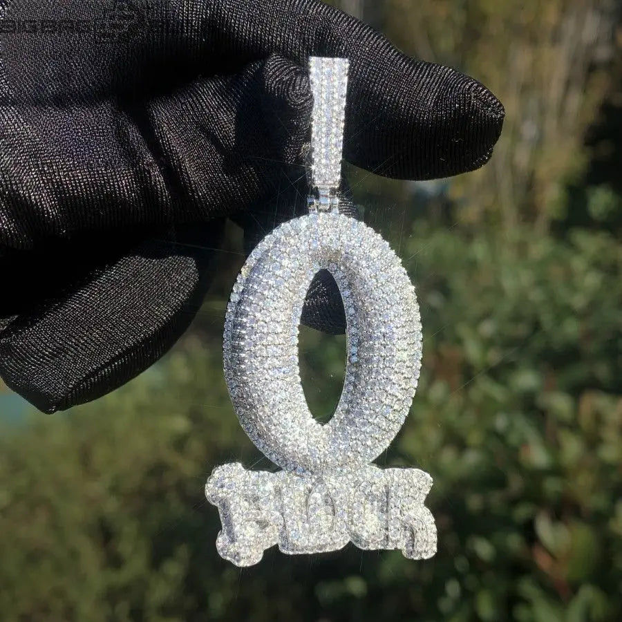Iced Out O-shaped block Pendant BigBagBling
