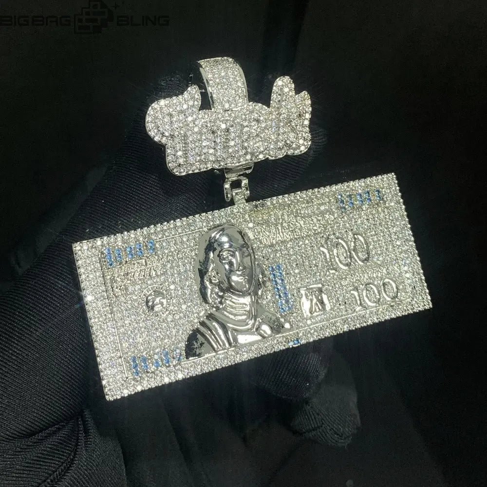 Iced Out One hundred dollars Pendant BigBagBling